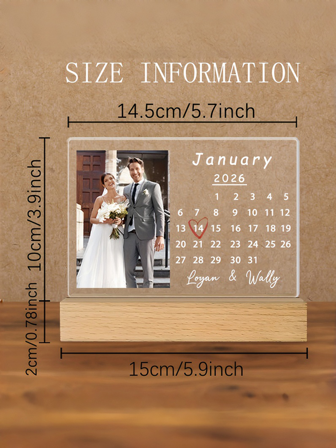 Custom Acrylic Wedding Date Frame